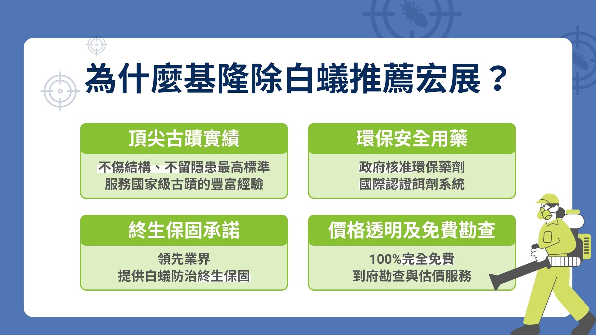 為什麼基隆除白蟻推薦宏展？